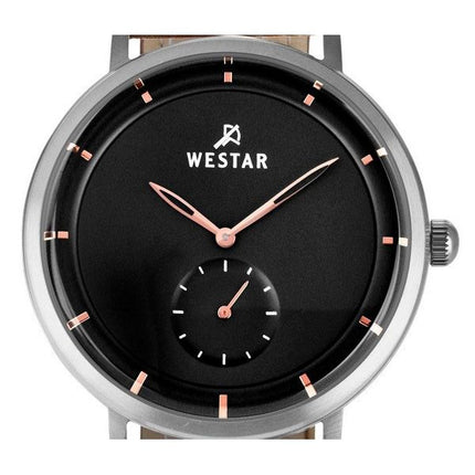 Westar Profile Lederarmband, schwarzes Zifferblatt, Quarz 50246STN623 Herrenuhr