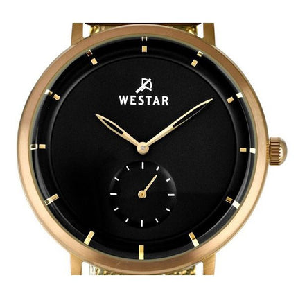 Westar Profile Goldfarbener Edelstahl mit schwarzem Zifferblatt und Quarz 50247BZZ103 Herrenuhr