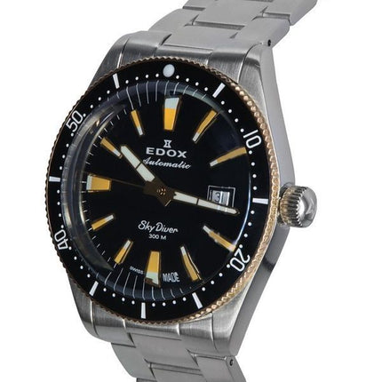 Edox Skydiver Limited Edition Automatik-Taucheruhr mit schwarzem Zifferblatt 80126357RNMNIRB 300M