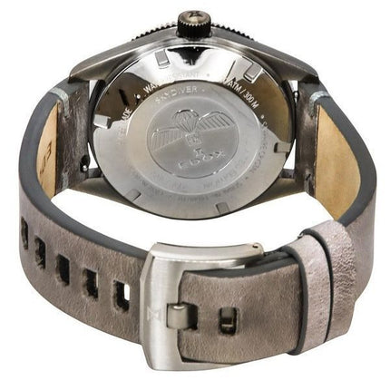 Edox Skydiver Limited Edition Lederarmband graues Zifferblatt Automatik Taucheruhr 80126 3VIN GDN 300M Herrenuhr