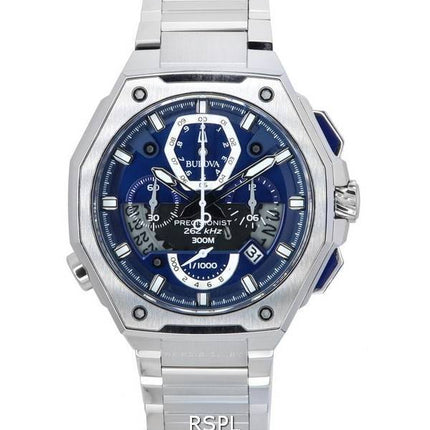 Bulova Precisionist Chronograph blaues Zifferblatt Quarz Taucheruhr 96B349 300M Herrenuhr