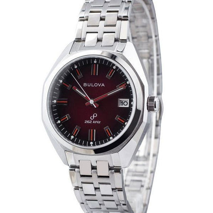 Bulova Classic Precisionist Jet Star Edelstahl rotes Zifferblatt Quarz 96B401 Herrenuhr