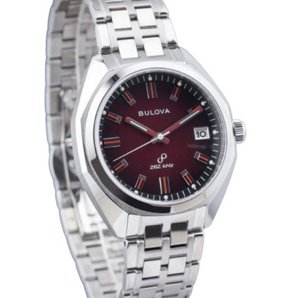 Bulova Classic Precisionist Jet Star Edelstahl rotes Zifferblatt Quarz 96B401 Herrenuhr