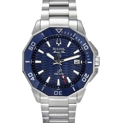 Bulova Marine Star Precisionist Edelstahl blaues Zifferblatt Quarz Taucheruhr 96B433 200M Herrenuhr