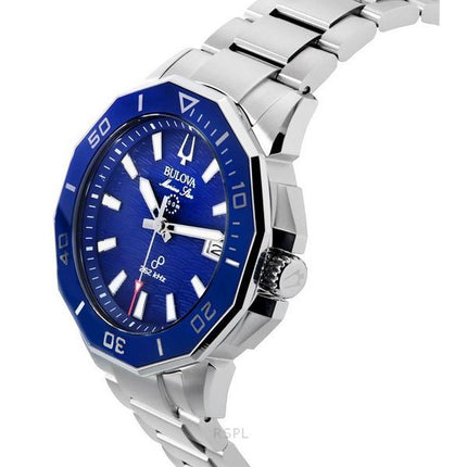 Bulova Marine Star Precisionist Edelstahl blaues Zifferblatt Quarz Taucheruhr 96B433 200M Herrenuhr