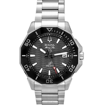 Bulova Marine Star Edelstahl schwarzes Zifferblatt Precisionist Quarz Taucheruhr 96B434 200M Herrenuhr