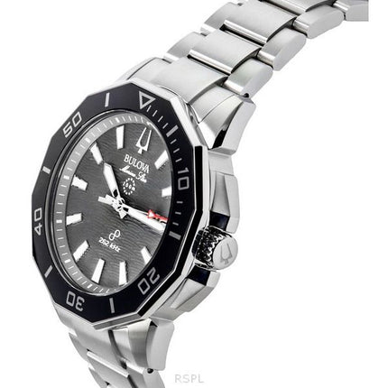 Bulova Marine Star Edelstahl schwarzes Zifferblatt Precisionist Quarz Taucheruhr 96B434 200M Herrenuhr