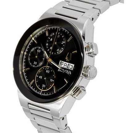 Bulova Millennia Modern Chronograph Schwarzes Zifferblatt Quarz 96C149 Herrenuhr