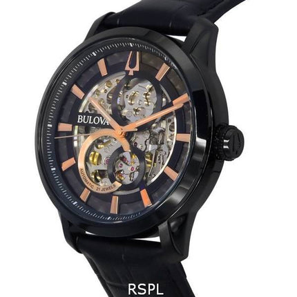 Bulova Classic Sutton Black Skeleton Dial Automatic 98A283 Herrenuhr