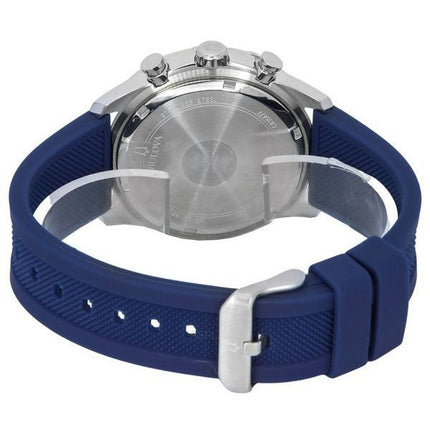 Bulova Sport-Chronograph, Silikonarmband, blaues Zifferblatt, Quarz, 98K111, 100 m, Herrenuhr mit Geschenkset