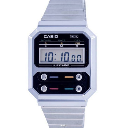 Casio Vintage Digital Edelstahl A100WE-1A A100WE-1 Herrenuhr