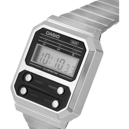 Casio Vintage Digital Edelstahl A100WE-1A A100WE-1 Herrenuhr