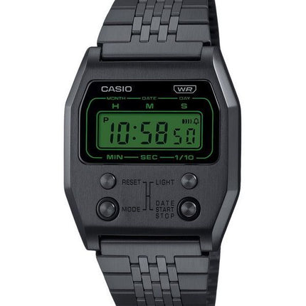 Casio Vintage Digital schwarz ionenbeschichteter Edelstahl Quarz A1100B-1 Unisex-Uhr