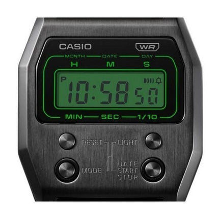 Casio Vintage Digital schwarz ionenbeschichteter Edelstahl Quarz A1100B-1 Unisex-Uhr