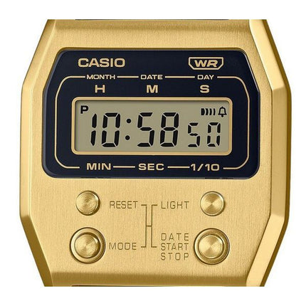 Casio Vintage Digital vergoldete Edelstahl-Quarz-Armbanduhr A1100G-5 Unisex