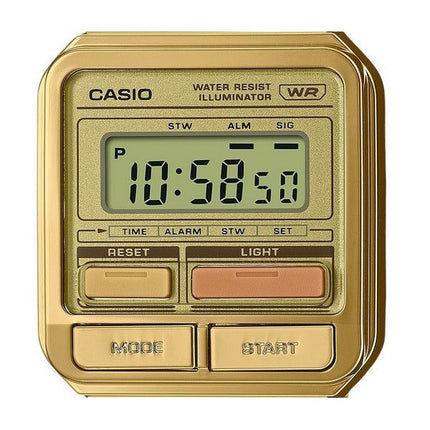 Casio Vintage Digital vergoldete Edelstahl-Quarzuhr A120WEG-9A Unisex-Armbanduhr