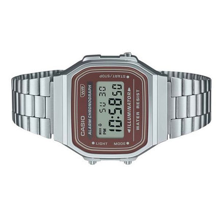 Casio Vintage Digital Edelstahlarmband Quarz A168WA-5A Herrenuhr