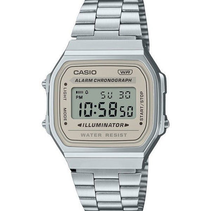 Casio Vintage Digital Edelstahlarmband Quarz A168WA-8 Unisex-Uhr