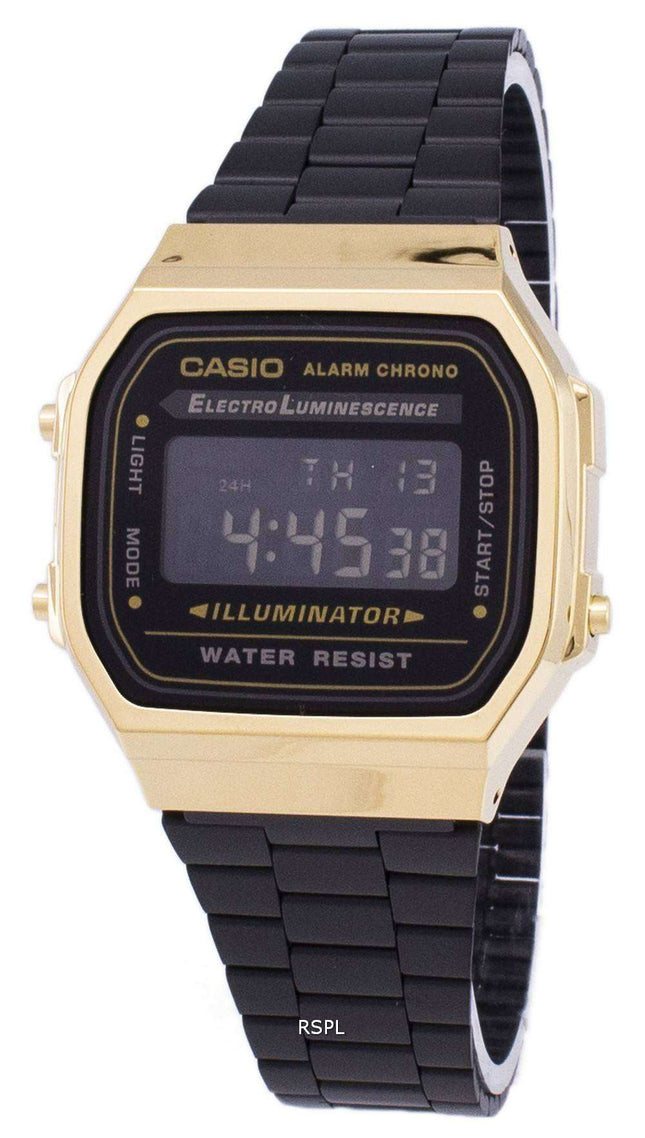 Casio Vintage Chronograph Alarm Digital A168WEGB-1B Unisexuhr