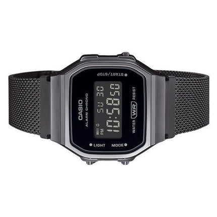 Casio Vintage Digital Edelstahl Mesh Armband Quarz A168WEMB-1B Unisex Uhr