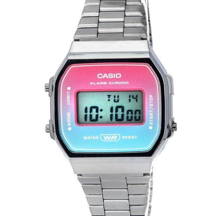 Casio Vintage Digital Edelstahlarmband Quarz A168WERB-2A A168WERB-2 Unisex-Uhr