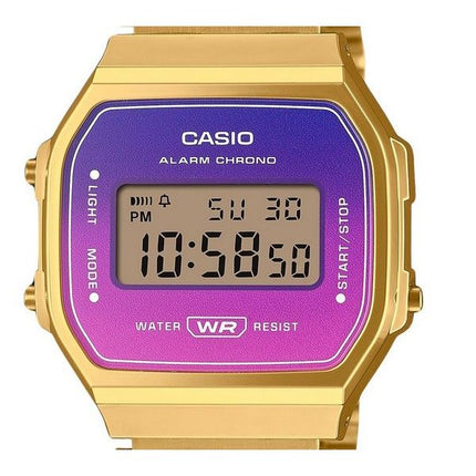 Casio Vintage Digital Goldfarbenes Edelstahlarmband Quarz A168WERG-2A Unisex-Armbanduhr