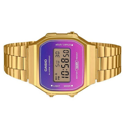 Casio Vintage Digital Goldfarbenes Edelstahlarmband Quarz A168WERG-2A Unisex-Armbanduhr