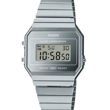 Casio Vintage Digital Edelstahl Silber Zifferblatt Quarz A700WEV-7A Unisex Uhr