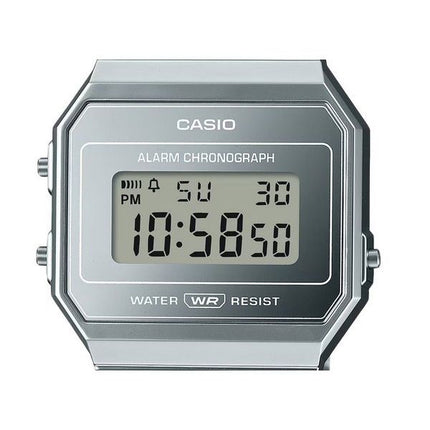 Casio Vintage Digital Edelstahl Silber Zifferblatt Quarz A700WEV-7A Unisex Uhr