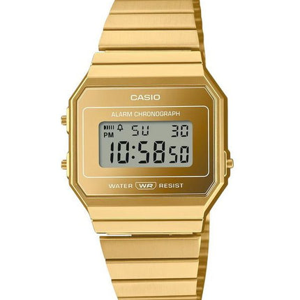 Casio Vintage Digital Gold Edelstahl Quarz A700WEVG-9A Unisex Uhr