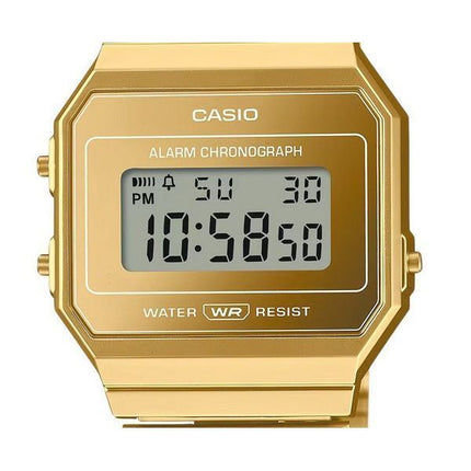 Casio Vintage Digital Gold Edelstahl Quarz A700WEVG-9A Unisex Uhr