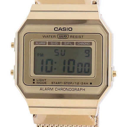 Casio Youth Vintage Gold Tone Edelstahl Digital A700WMG-9A Unisex Uhr