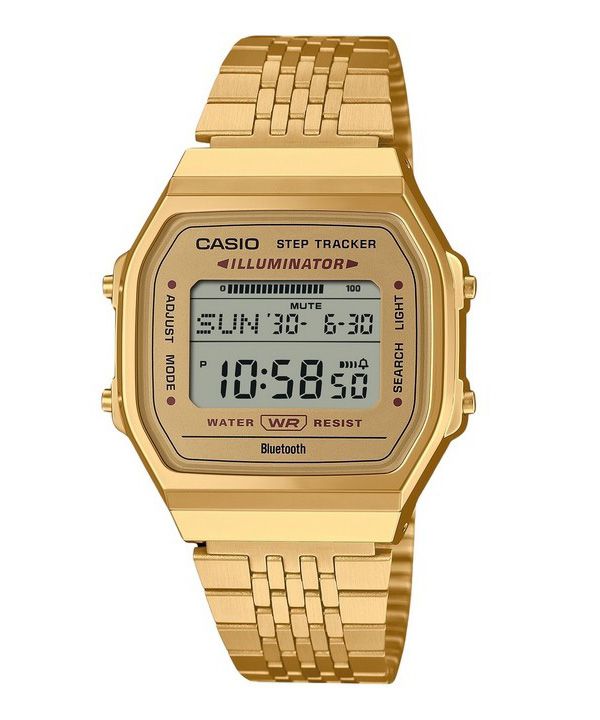 Casio Vintage Digital Smartphone Link Goldfarben Edelstahl Quarz ABL-100WEG-9A Unisex Uhr