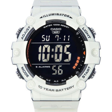 Casio Standard Digital Quarzuhr mit weißem Harzarmband AE-1500WH-8B2 100M Herrenuhr