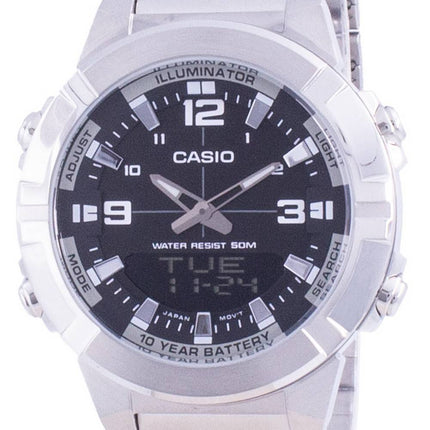 Casio Analog Digital Weltzeit Edelstahl AMW-870D-1A AMW870D-1 Herrenuhr