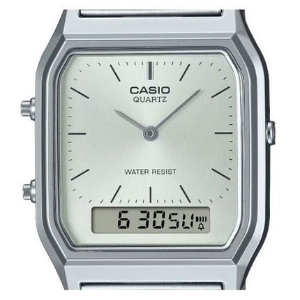 Casio Vintage Analog Digital weißes Zifferblatt Quarz AQ-230A-7A Damenuhr