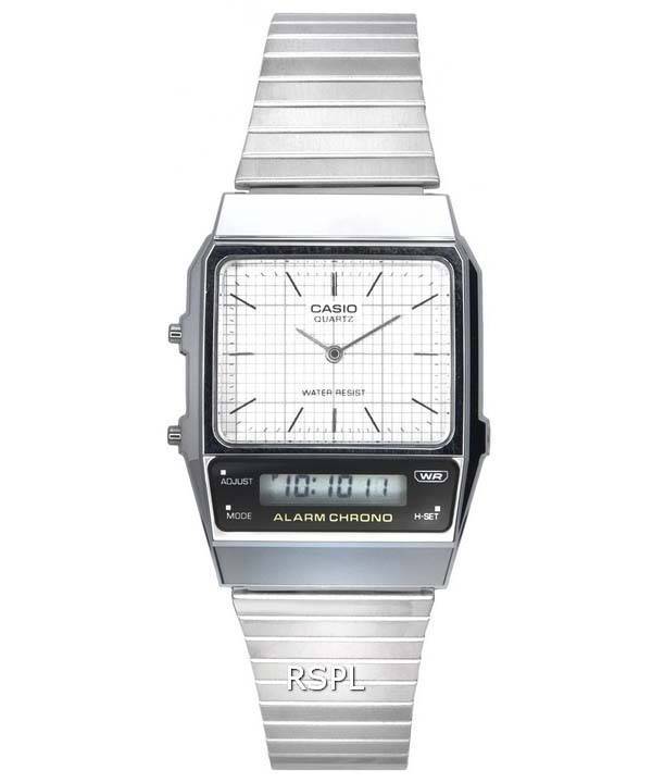 Casio Vintage analog digital weißes Zifferblatt Quarz AQ-800E-7A AQ800E-7 Unisex-Uhr