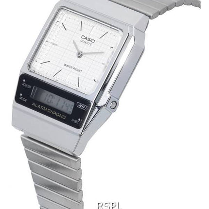 Casio Vintage analog digital weißes Zifferblatt Quarz AQ-800E-7A AQ800E-7 Unisex-Uhr