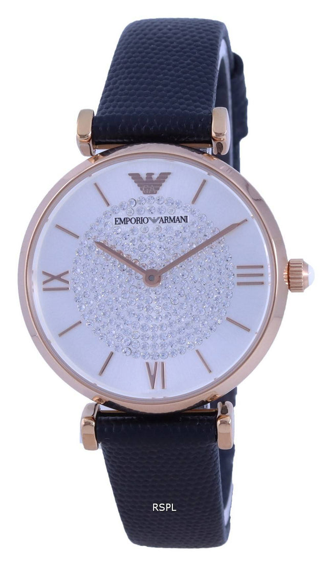 Emporio Armani Gianni T-Bar Kristall Akzente Quarz AR11387 Damenuhr