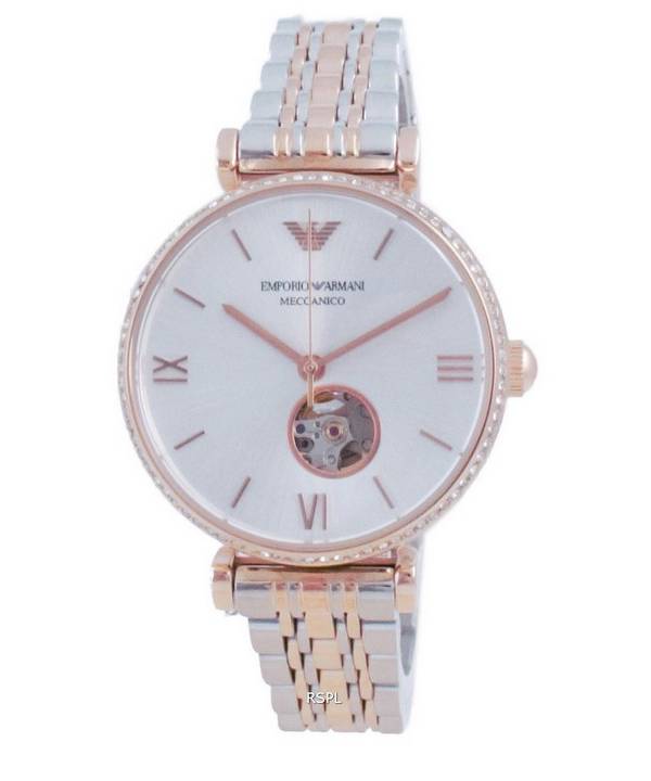 Emporio Armani Gianni T-Bar Open Heart Diamond Accents Automatic AR60019 Unisex-Uhr