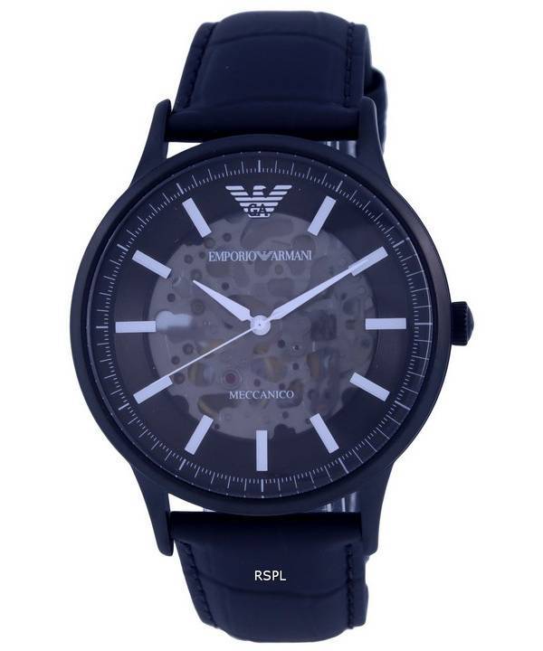 Emporio Armani Skeleton Leather Black Dial Automatic AR60042 Herrenuhr