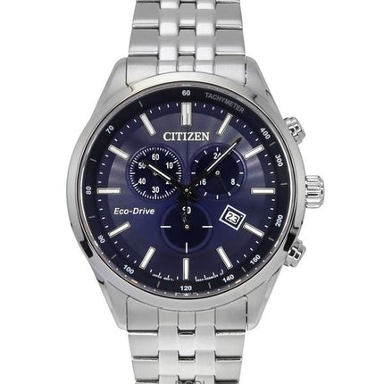 Citizen Eco-Drive Chronograph Edelstahl Blaues Zifferblatt AT2570-56L 100M Herrenuhr