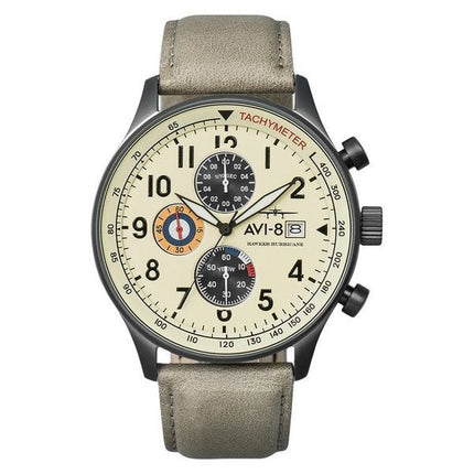 AVI-8 Hawker Hurricane Classic Chronograph, cremebeiges Zifferblatt, Quarz, AV-4011-0C Herrenuhr