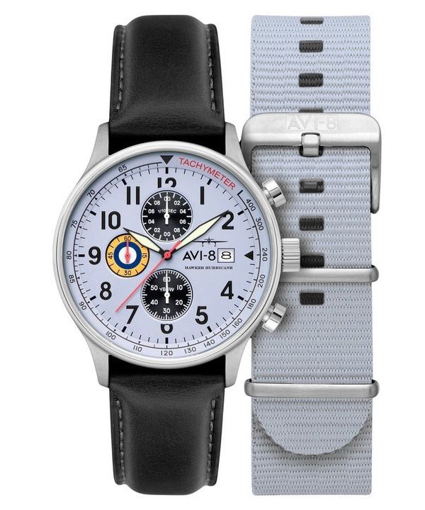 AVI-8 Hawker Hurricane Classic Chronograph Quarz AV-4011-0V Herrenuhr mit extra Armband