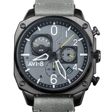 AVI-8 Hawker Hunter Retrograde Chronograph, seegraues Zifferblatt, Quarz AV-4052-03 Herrenuhr