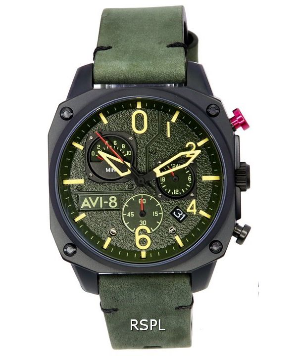 AVI-8 Hawker Hunter Deep Green Retrograde Chronograph Quarz AV-4052-08 Herrenuhr