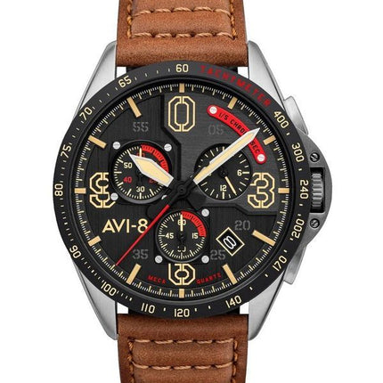 AVI-8 P-51 Mustang Blakeslee Chronograph Bronze Eiche Quarz AV-4077-02 Herrenuhr