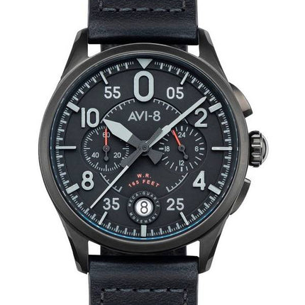 AVI-8 Spitfire Lock Chronograph Schiefer Schwarz Quarz AV-4089-03 Herrenuhr