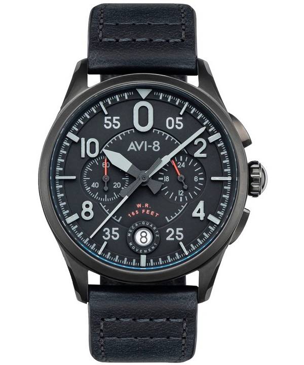 AVI-8 Spitfire Lock Chronograph Schiefer Schwarz Quarz AV-4089-03 Herrenuhr