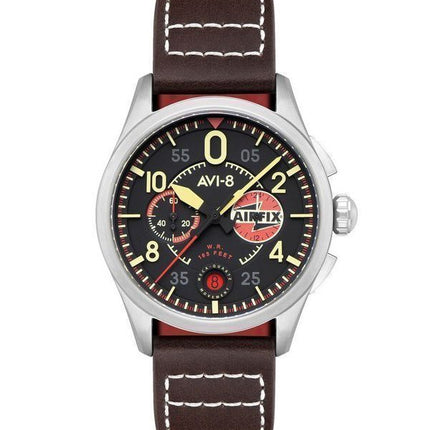 AVI-8 Spitfire Lock Chronograph Airfix Edition Raven Schwarzes Zifferblatt Quarz AV-4089-09 Herrenuhr